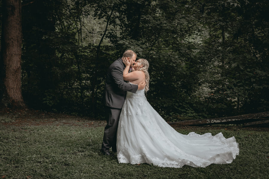 A wedding ceremony at Historic Tapoco Lodge