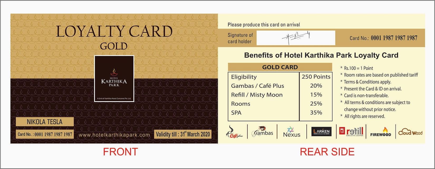 Loyalty Card at Hotel Karthika Park 4