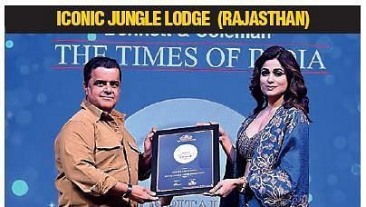 A creative image of an award won by Utsav camp for being an iconic  Jungle Lodge (Rajasthan)