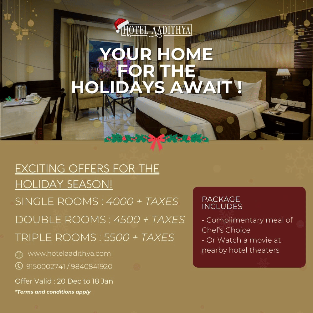 Creative featuring discounts on room rates and complimentary meal on chef's choice. Offer valid from 2 December 2025 to 18 January 2026.