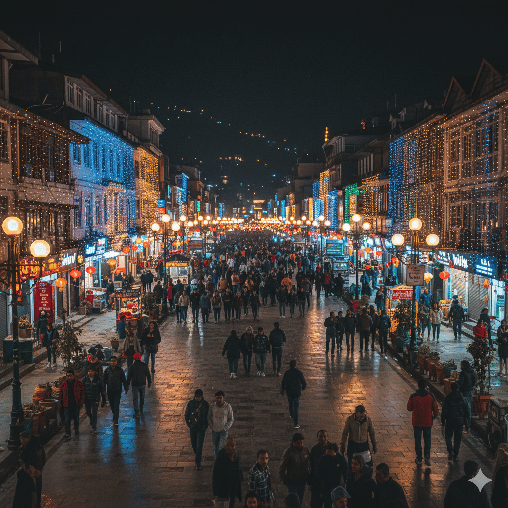 night life of gangtok MG Marg