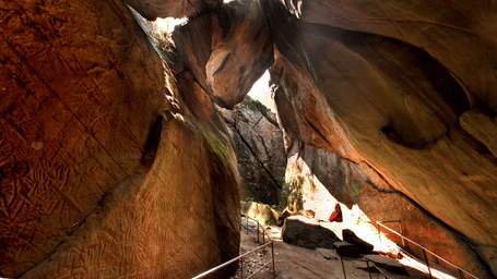 An image showing insided of Edakkal-caves