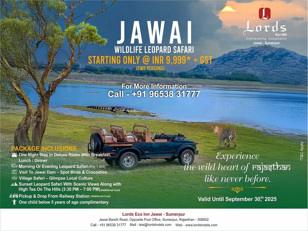 Jawai wildlife safari package at Lords Eco Inn Sumerpur.