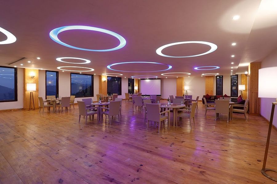 well lit events hall at Digantaa resort in Nainital