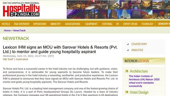 HospitalityBizIndia-Sarovar-news-article