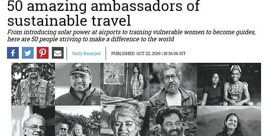 50 amazing ambassadors of sustainable travel - Soity Banerjee neemrana  hotels media 