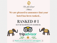Tripadvisor ranked number 1 out of 114 hotels in Mathura