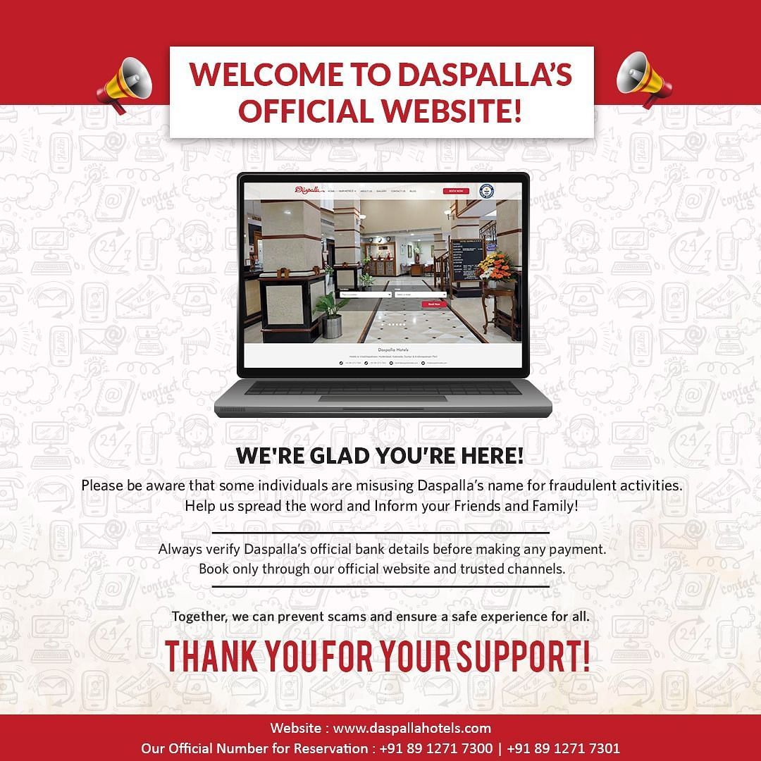 A poster of Daspalla website informing end users of fraudulent and preventive measures - Daspalla