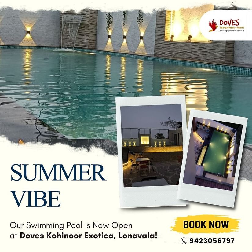 Dive into summer at Doves Kohinoor Exotica, Lonavala! Book your poolside escape today.
