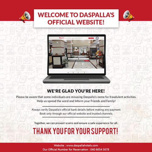 A poster of Daspalla website informing end users of fraudulent and preventive measures