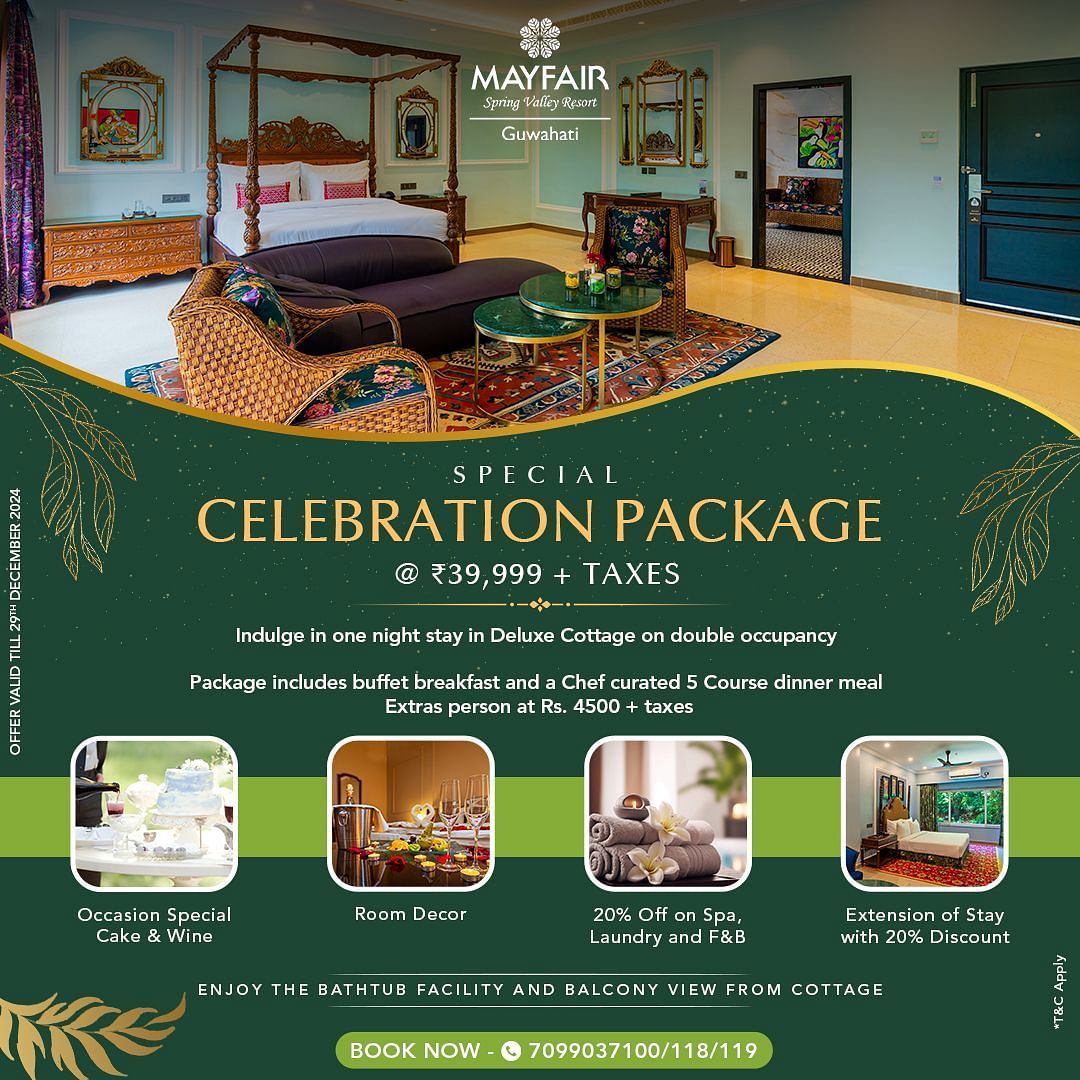 Creative with the celebration package which include the price , hotel photoes and content regarding the package.