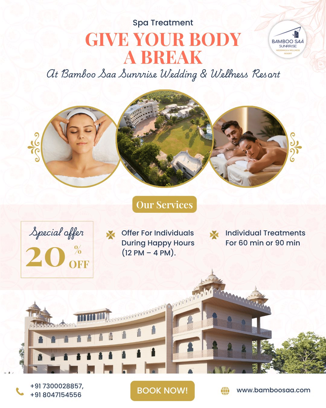 Spa wellness poster of Bamboo Saa Sunrrise Wedding & Wellness Resort, Jaipur.