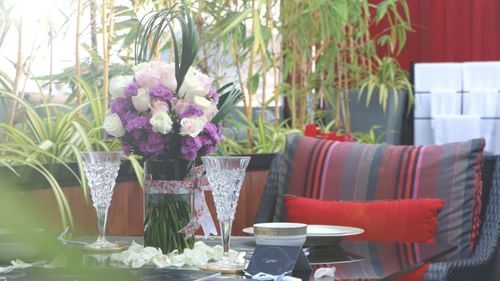 dining table at night under the sky at theory9