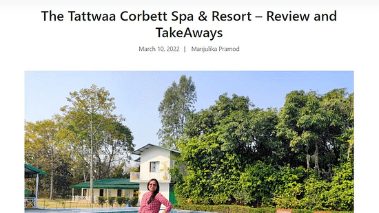 The Tattwaa Corbett Spa & Resort Media Coverage