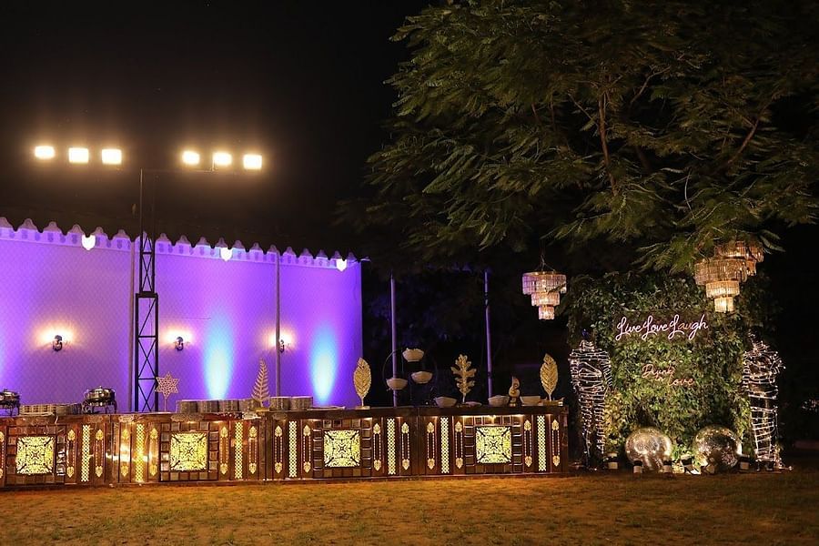 the event venue Zen Garden decorated and lit for a party - Buena Vista