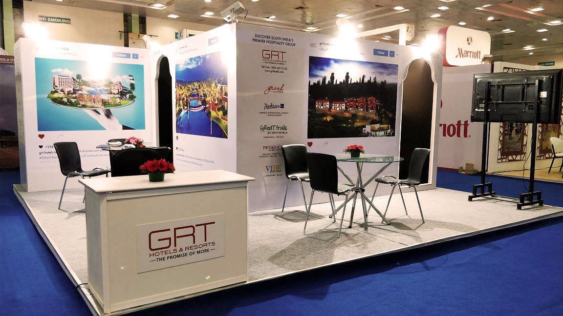 A beautifully set up stall of GRT Hotels and Resorts.