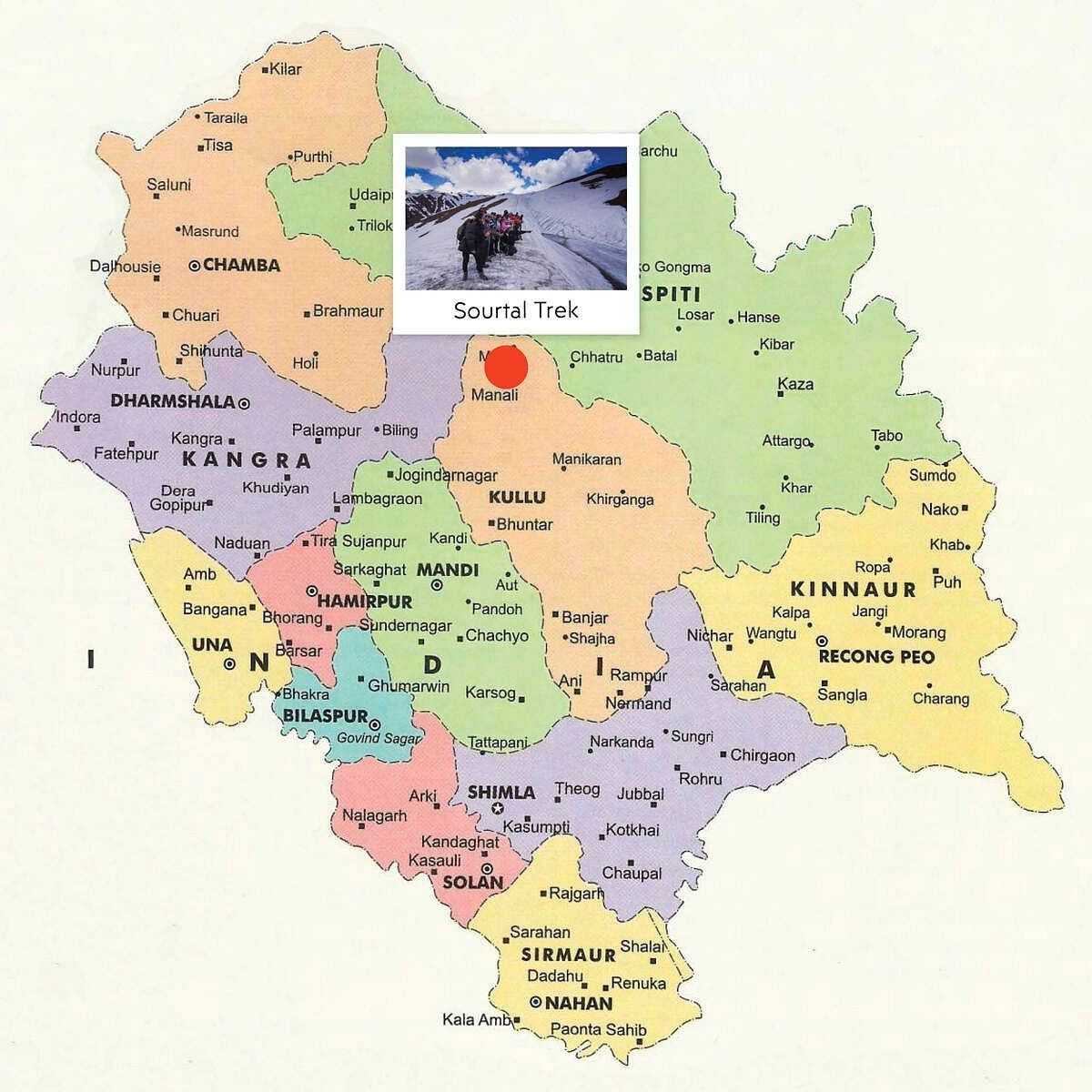Map of Himachal Pradesh.