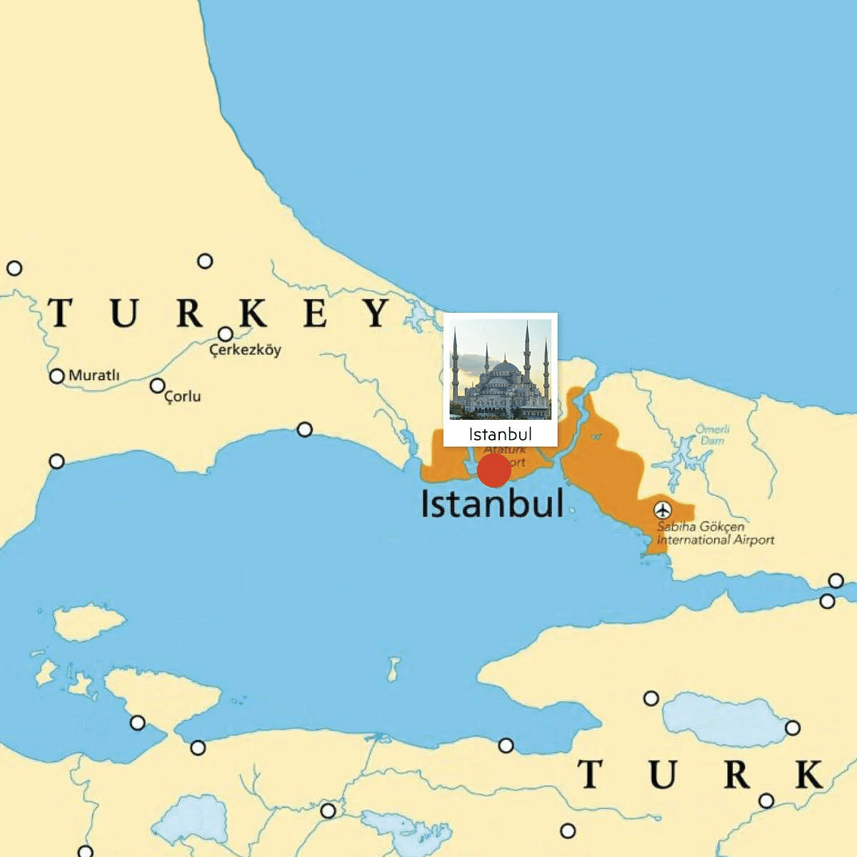 Map of Turkey.