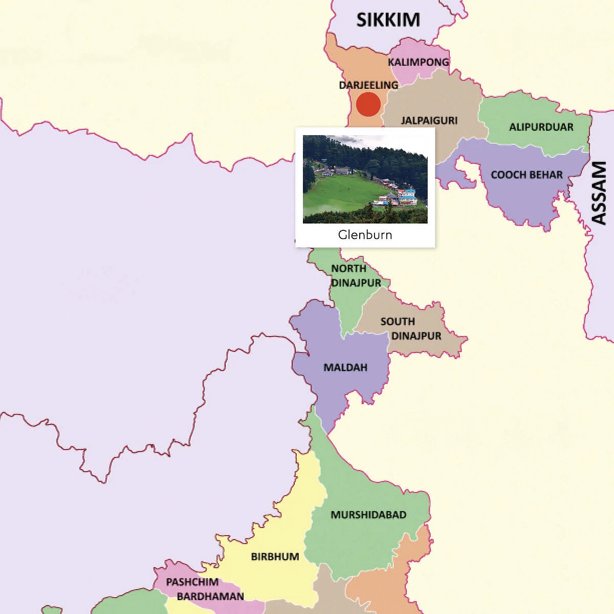 Map of West Bengal.