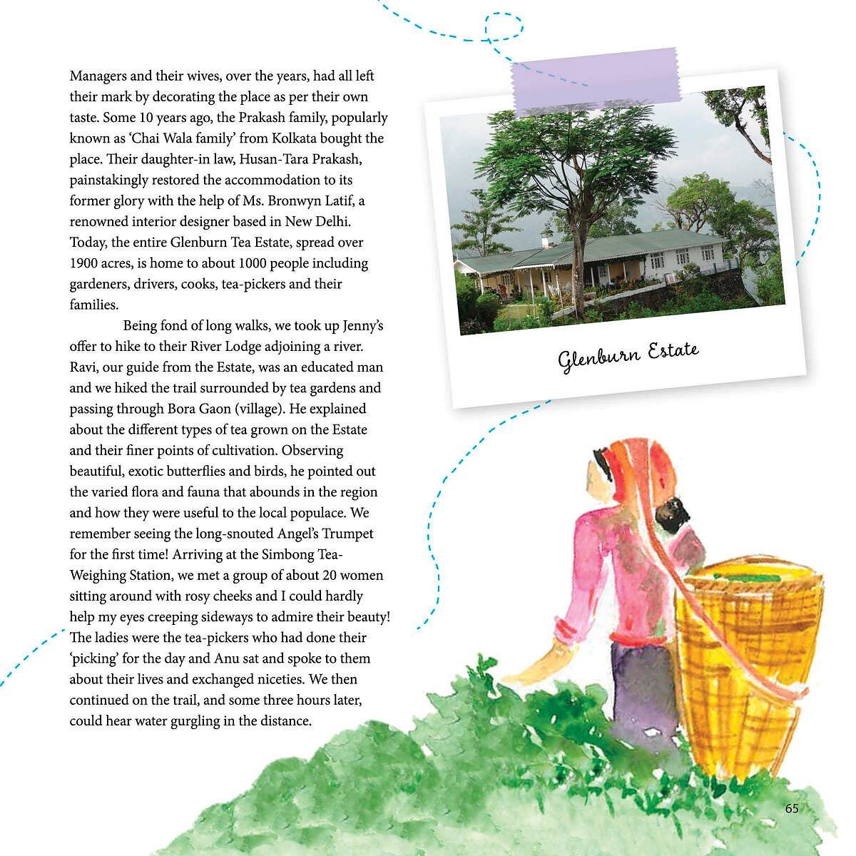 Photo displayed on a layout with descriptive text, shown at Karma Chalets.