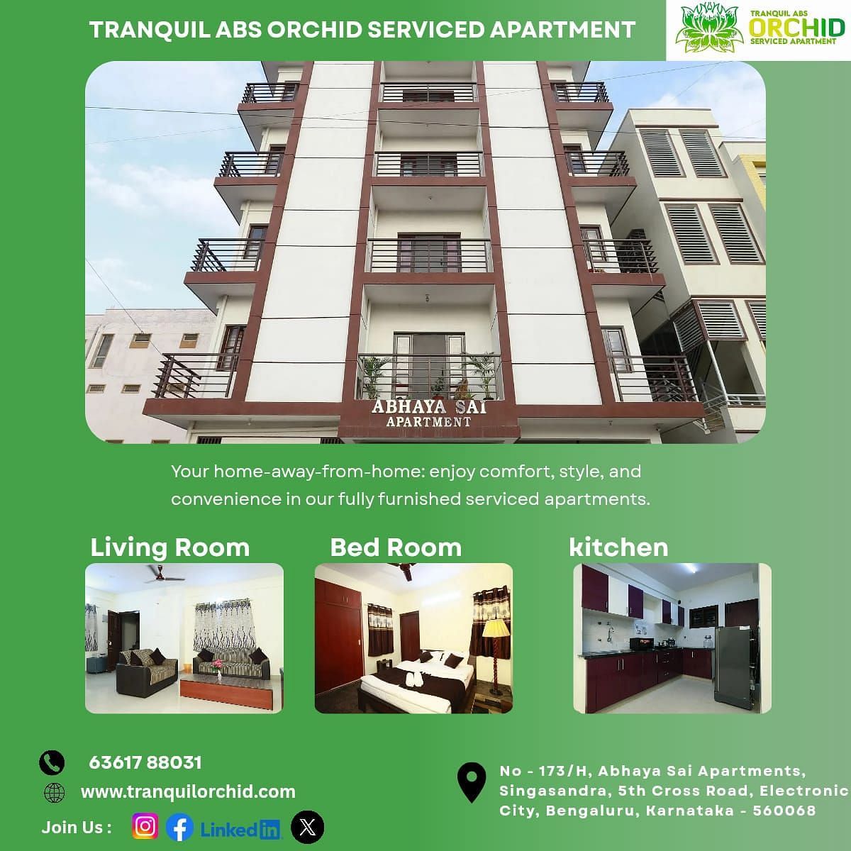 Tranquil Orchid Serviced Apartments – Your Perfect Stay Near Electronic City, Bengaluru