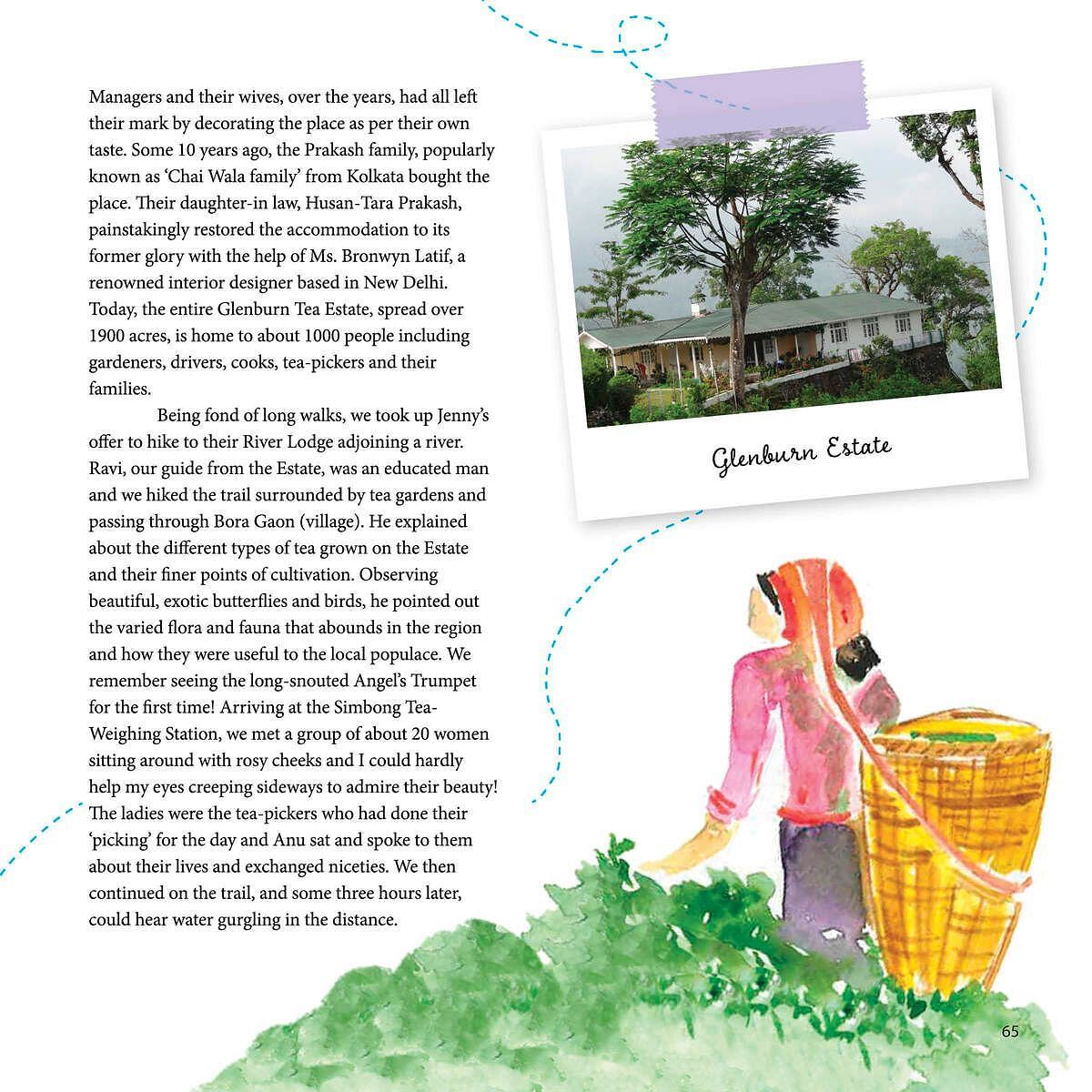 Photo displayed on a layout with descriptive text, shown at Karma Chalets.