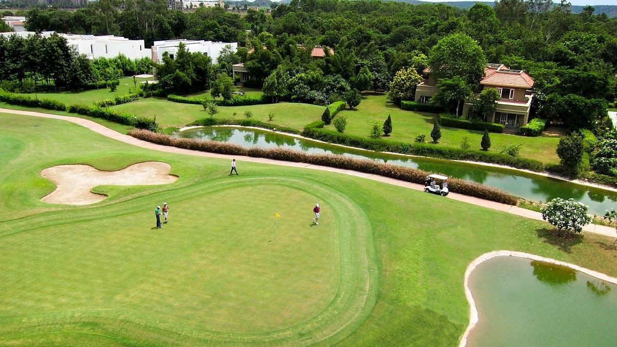 An aerial view of the golf course - Karma Lakelands.