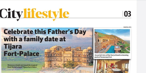 article about Tijara Fort Palace