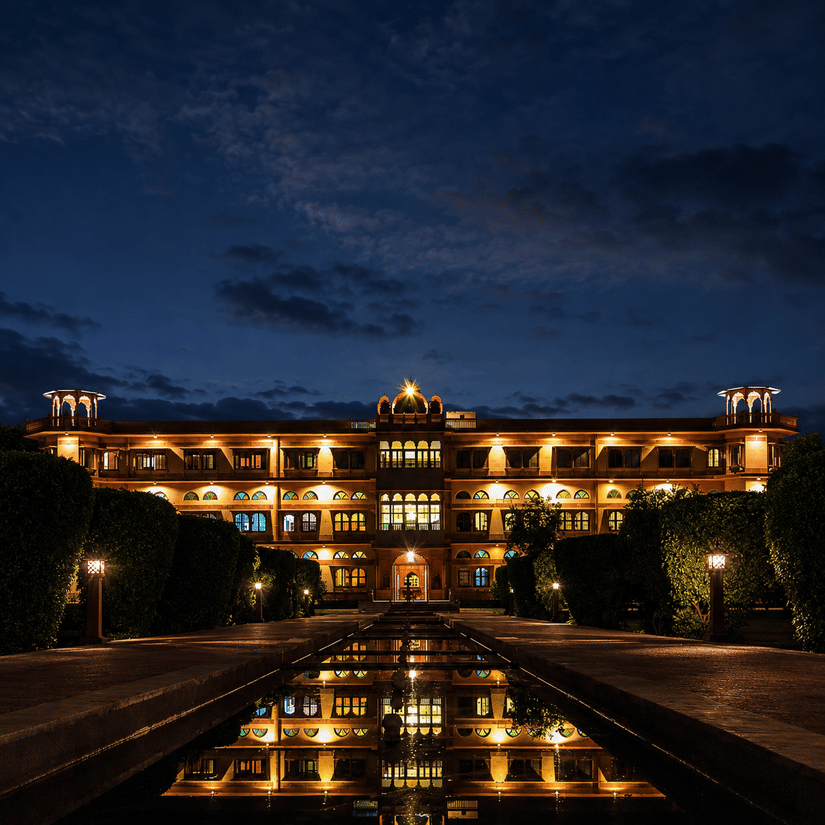 Blue-Hour Palace Reflections-Umaid Palace Dausa-Resort Near Delhi NCR
