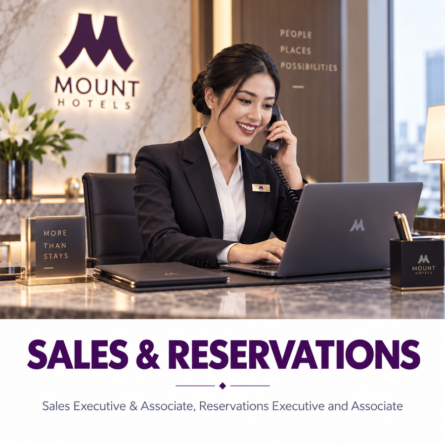 Sales and Reservations careers at Mount Hotels