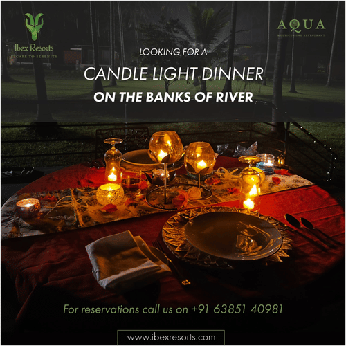 Candle light dinner promotional banner