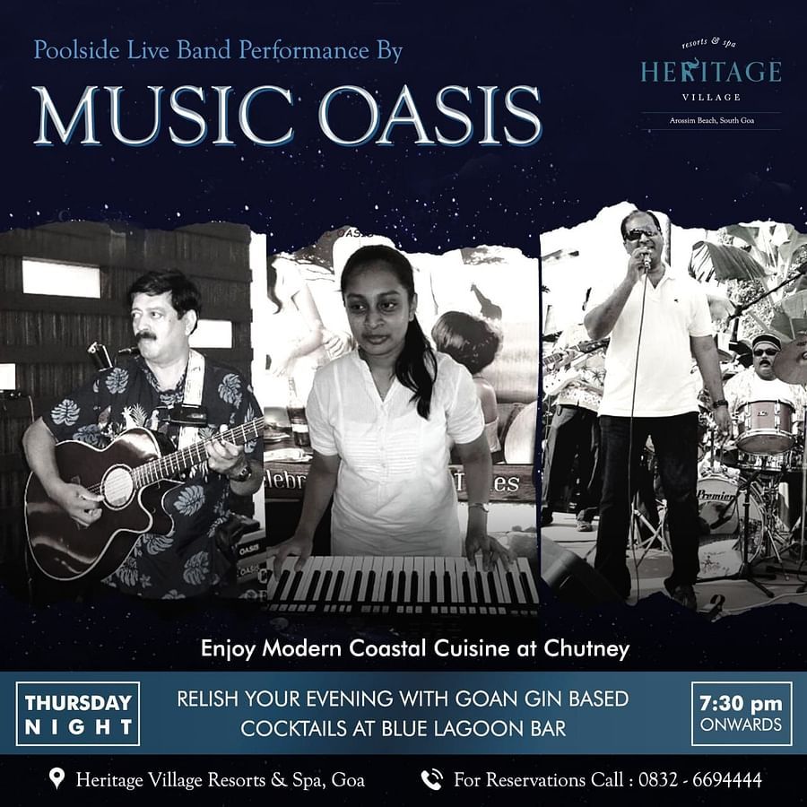 Music oasis Thursday at our Goa resort with activities - Heritage Village, Goa