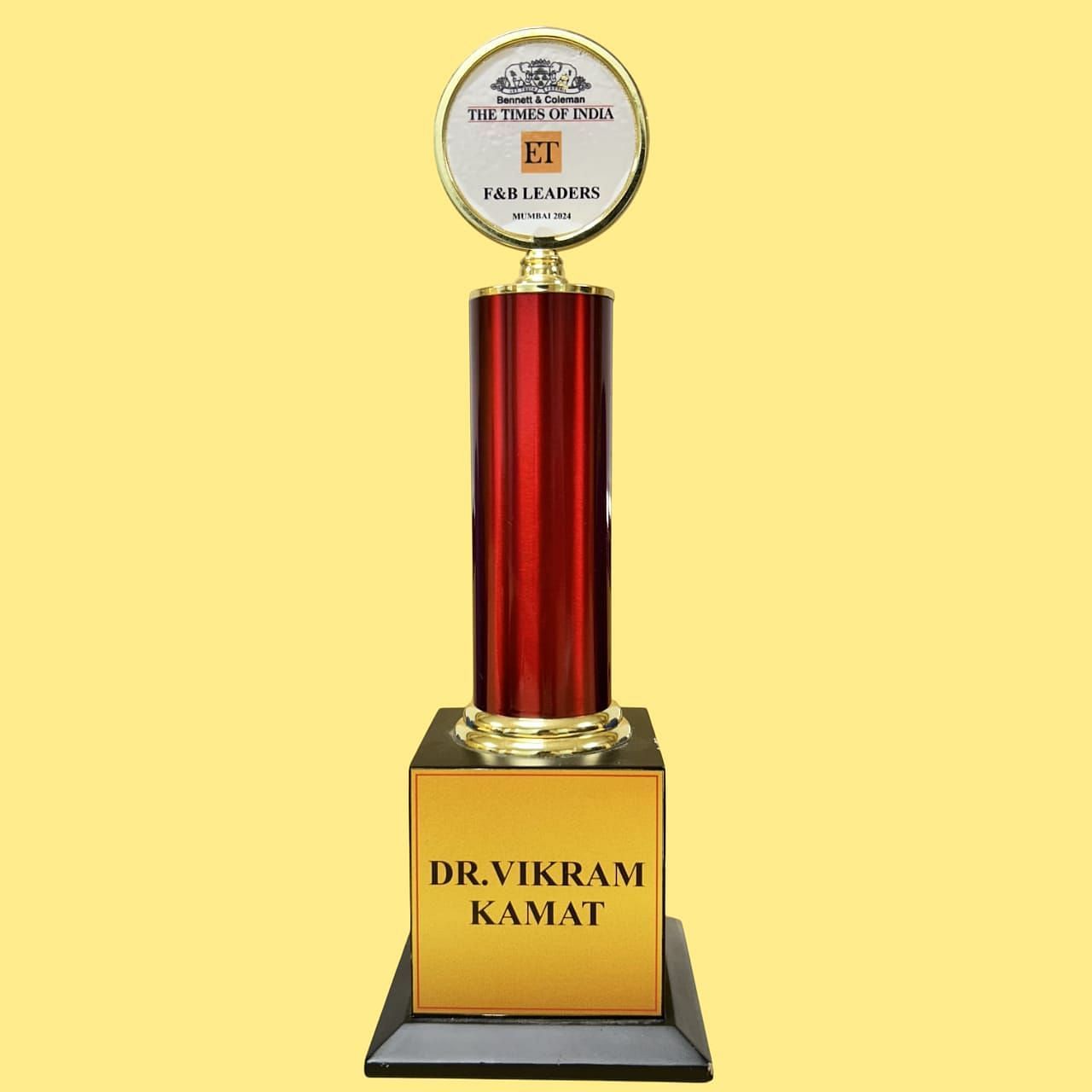 An Image of Times of India award won by Vikram Kamat - Kamats India