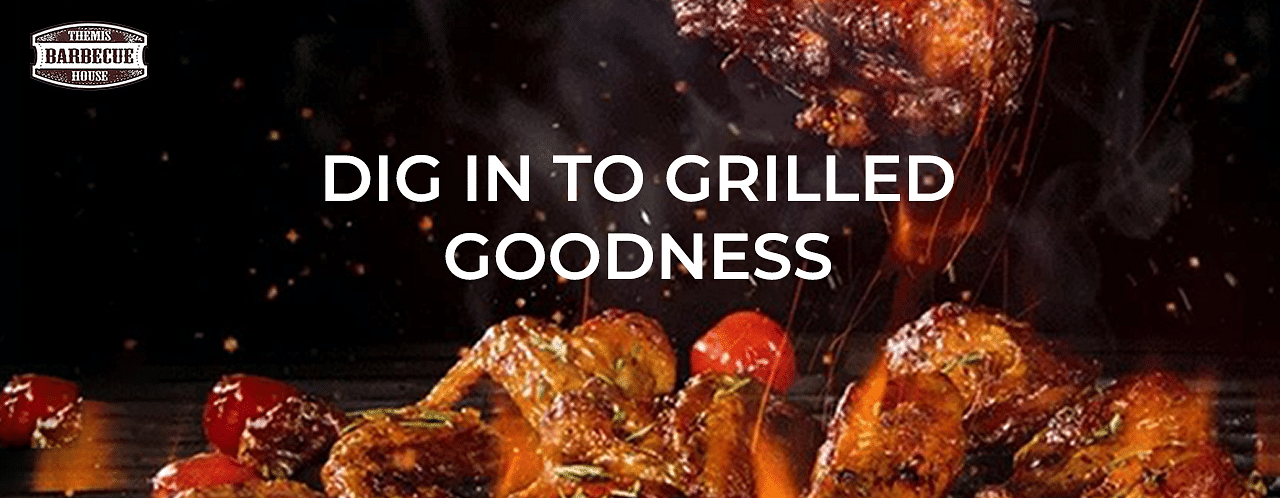 A creative image of barbecue grill at the Themis Barbecue House