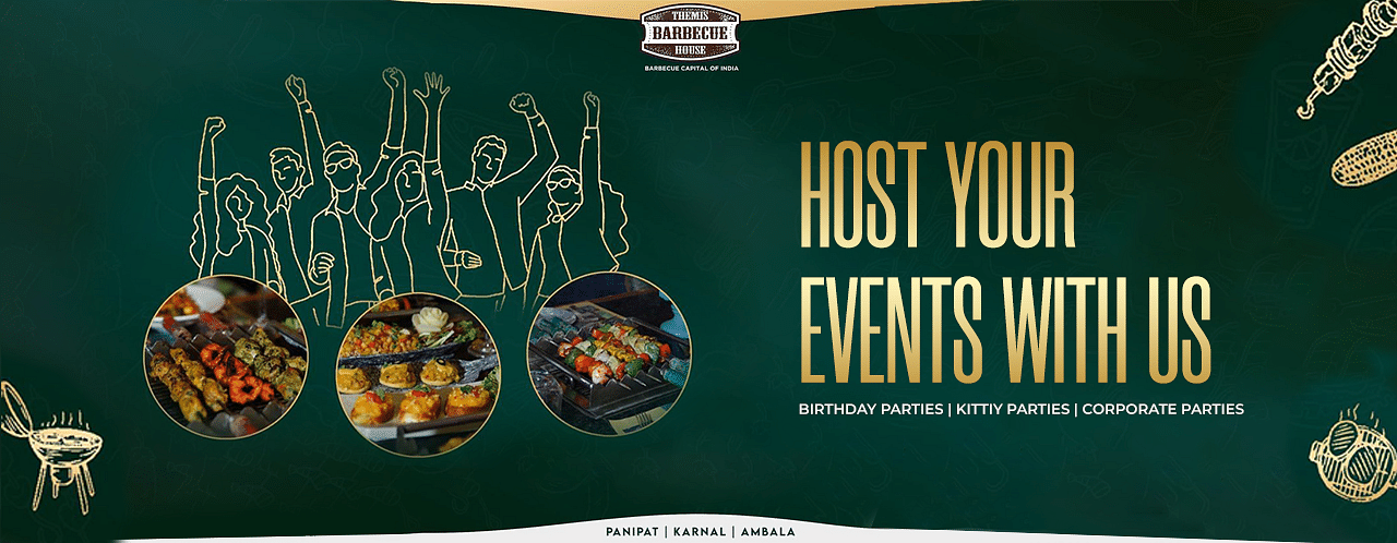 A creative image of dishes being advertised at Themis Barbecue House
