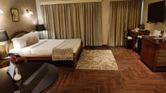 Luxurious hotel room with decor