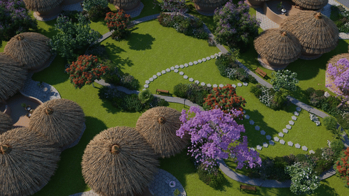 The aerial view of our Ajabgarh resort 