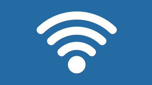 wifi symbol on a blue background
