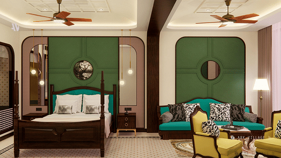 Inside image of the Seven Sister Fall View Room with Plunge Pool at Polo Orchid Resort, Cherrapunji