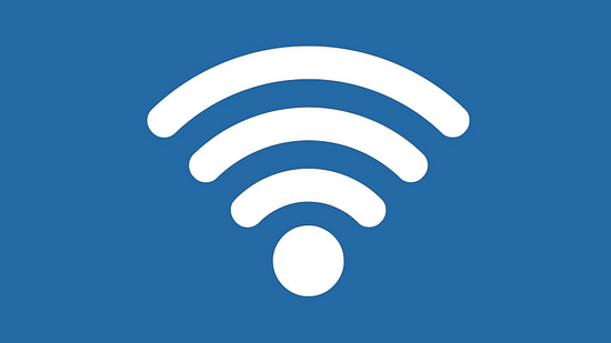 wifi symbol on a blue background