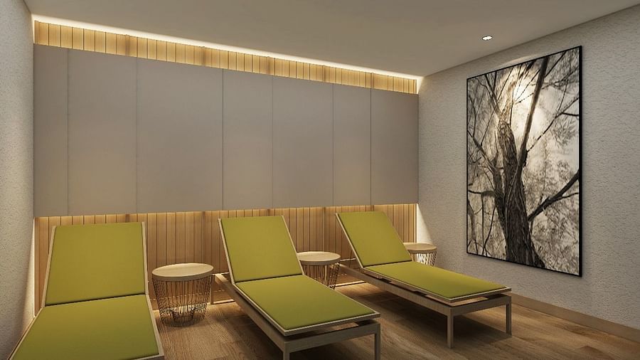 Reclining chairs in the spa at Cloud 9 Sarovar Premiere, Goa, offering a comfortable and soothing space for relaxation