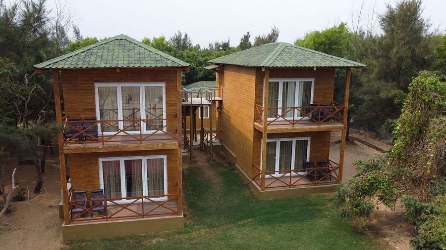 An aerial view of Lotus Eco Beach Resort Konark 
