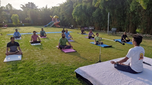 People performing Yoga- The Golden tusk