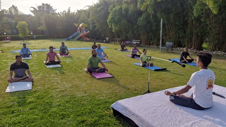 People performing Yoga- The Golden tusk