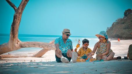 Family At Radhanagar Beach