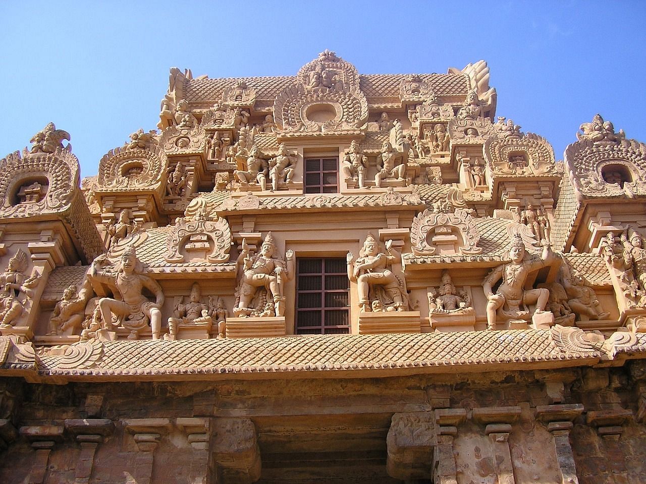 Exterior of a temple showcasing its intricate architecture