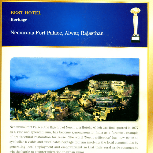 2011 National Tourism Awards 2011-2012 - Best Heritage Hotel - Neemrana Fort Palace
