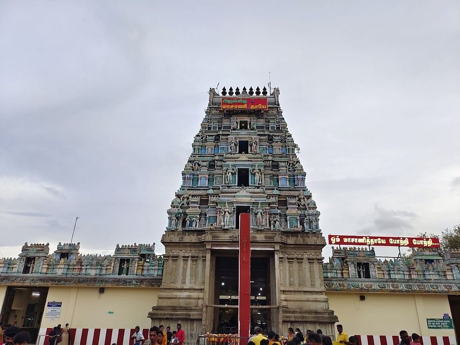 an overview of Arulmigu Maasani Amman Temple  - Ibex River Resort, Pollachi