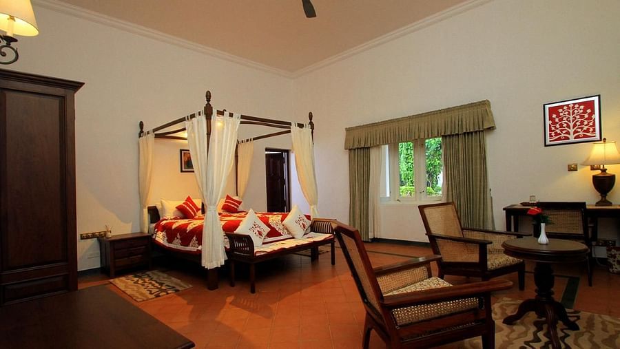 Hotel bed at our Stay in Wayanad