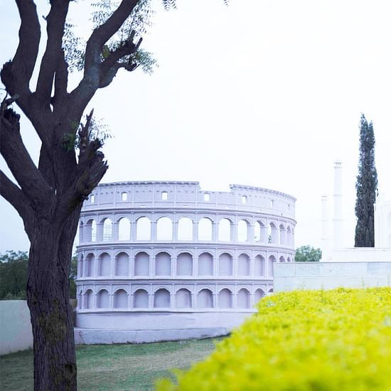 A shot of the 7 wonders theme park in Indore